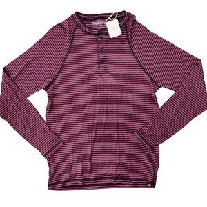 Faherty Mens XXL Long Sleeve Tshirt Red Blue Cumberland Striped Tee‎ NWT